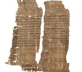 Two fragments of papyrus featuring the handwriting of Cleopatra  