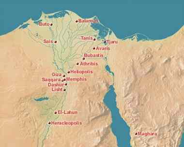 Mao of Egyptian Delta showing location of ancient Avaris