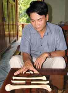 Human bones collected from Po Cung grotto for scientific research