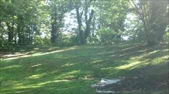 The up-slope heading towards the moat.