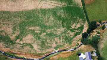 The outline of the Roman villa, spotted from the air