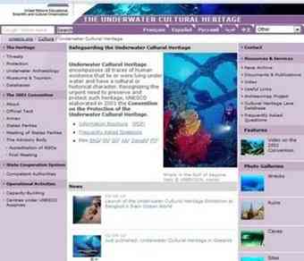 UNESCO's website on safeguarding underwater cultural heritage