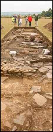The excavation site at Butleigh, near Glastonbury