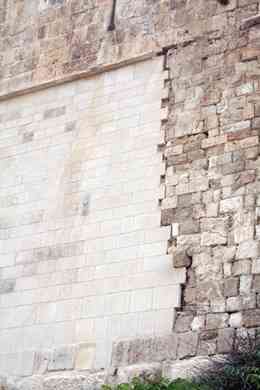Eastern wall of the Temple Mount (Detail).