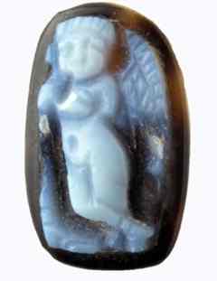 Cupid cameo found in City of David archeological excavation.