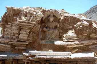 One of the many Buddhist statues found at the Mes Aynak site in Kabul, Afghanistan.