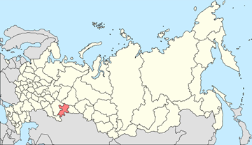Map of Russia showing location of Chelyabinsk