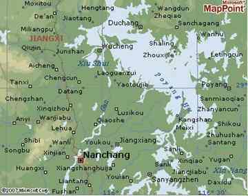 Map of Poyang Lake, China
