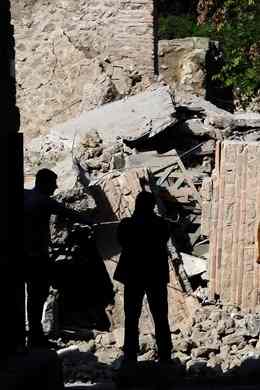 The office of Pompeii's archaeological superintendent said the collapse was caused by heavy rains (AP Photo/Franco Castanò)