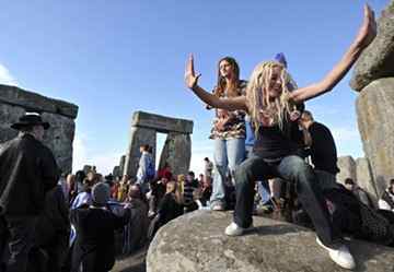 Celebrating the Winter Solstice at Stonehenge.