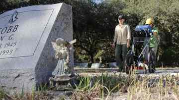 Jana Futch,left and Aliceia Alfardo,USF students and members of the Florida Public Archaeology Network uses ground penetrating radar to search for graves of war veterans at Samford Cemetery in Riverview. 