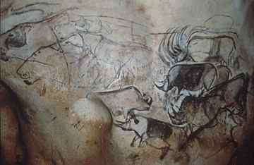 A photo of a cave painting in Ardeche, France shows various animals. Spain's Altamira cave, a UNESCO World Heritage site that has been dubbed the "Sistine Chapel" of Paleolithic art because of the paintings of animals on its ceiling, will no longer reopen to the public as planned at the end of the year. 