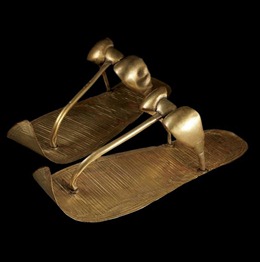 The golden sandals created for King Tutankhamun to wear in the afterlife. They covered Tut's feet when Howard Carter unwrapped the mummy. (Sandro Vannini )