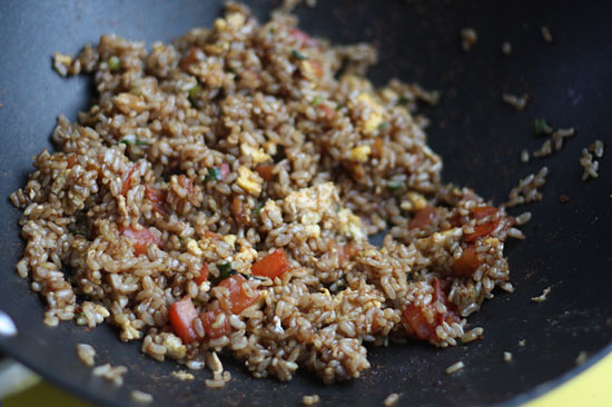 This brown fried rice is a great side dish for stir fries and Asian inspired dishes. I love to make my fried rice Thai style which uses fish sauce, but if you don't have that you could leave it out and increase the soy sauce. This is a perfect compliment to Asian Turkey Meatballs. Double the recipe for more people.