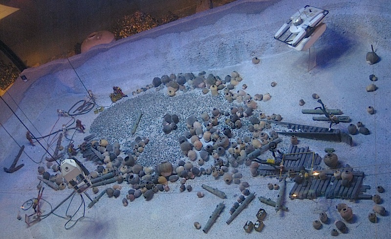 diorama of the San Diego underwater excavation