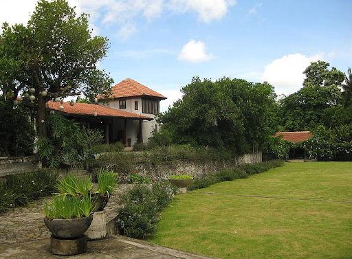 view of the lawn from the veranda of the main house of Hacienda Isabella in Indang, Cavite
