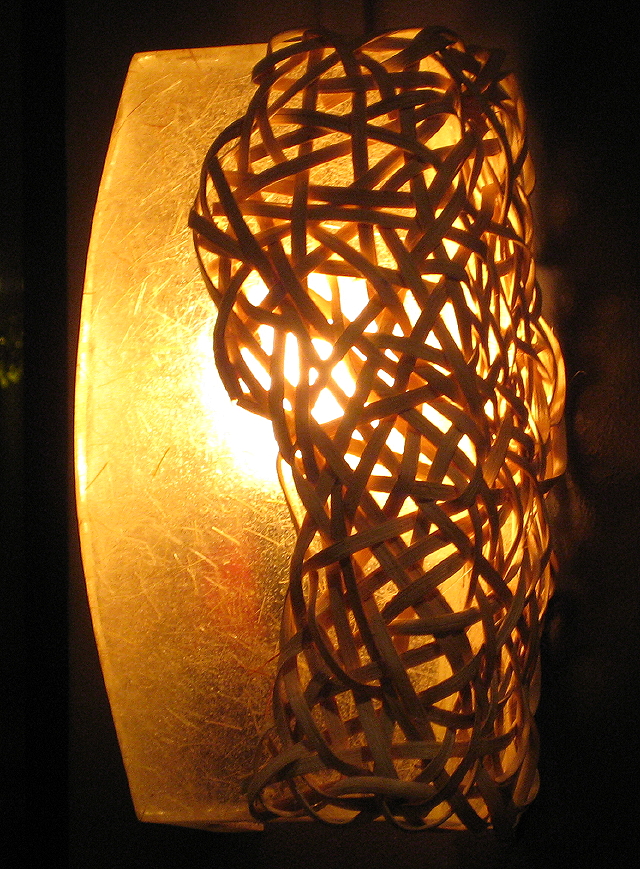 resin and wicker lamp at Kabisera ni Dencio's