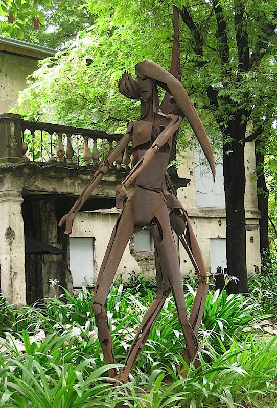 metal sculpture inside Fort Santiago