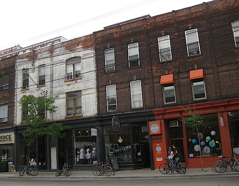 shops along Queen Street West in the Art & Design District, Toronto
