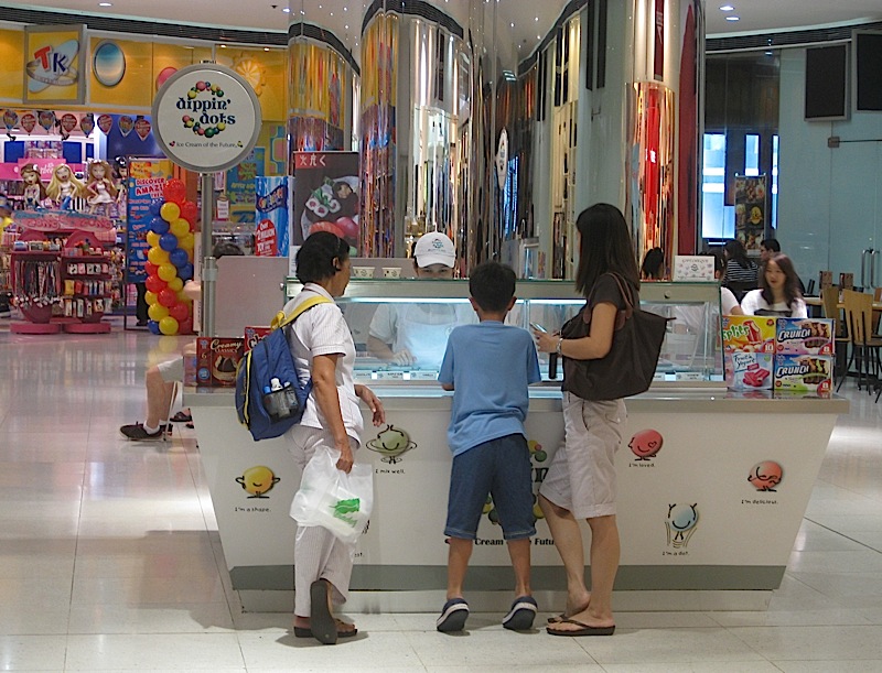 Dippin' Dots ice cream stall in The Podium mall
