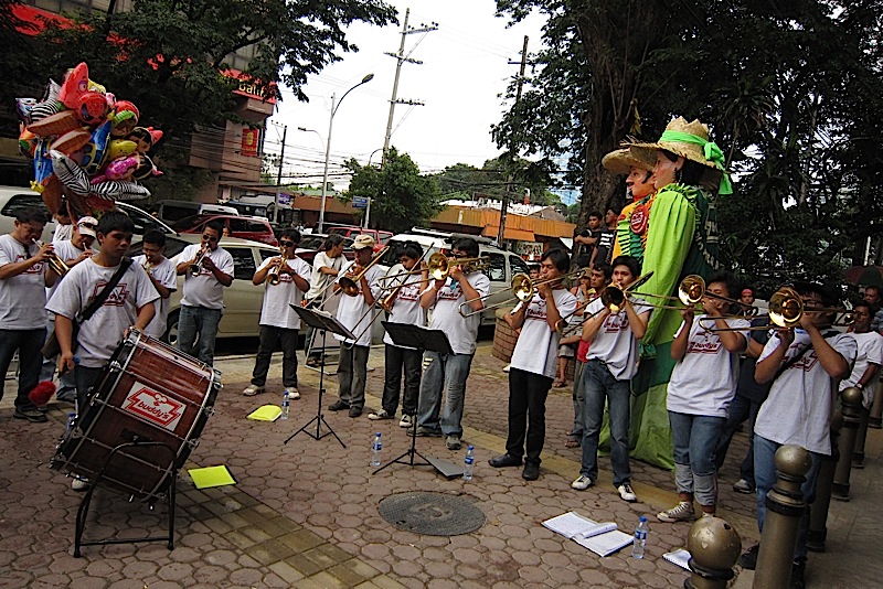 brass band at the opening of Buddy's restaurant along Timog Avenue