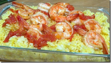 tomato shrimps and turmeric rice, by 240baon