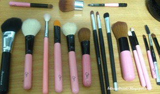 assorted makeup brushes before washing 1, by bitsandtreats
