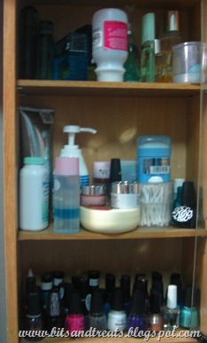 perfume, toiletries and nail polish cabinet