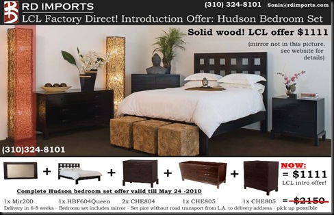 hudsonbedroom set offer may