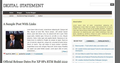 free-wordpress-converted-magazine-style-blogger-template-3-column- digital-statement