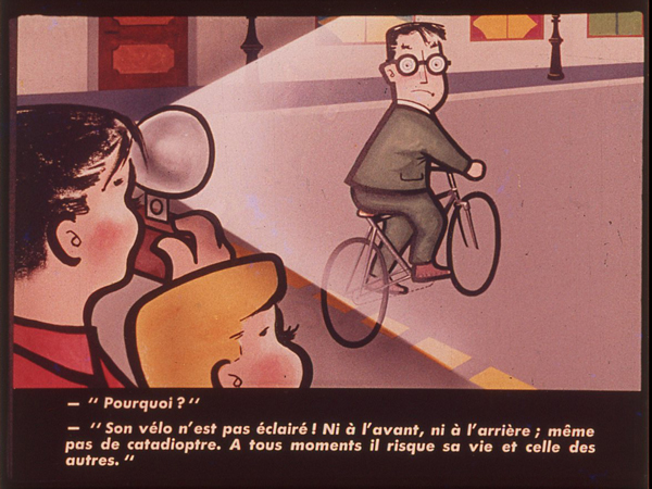 Films fixes et publicités de quartier (educational filmstrips) sur www.filmfix.fr : Jouez gagnant ...  La sécurité à bicyclette