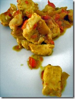 spezzatino di pollo e peperoni al curry -con latte di capra-