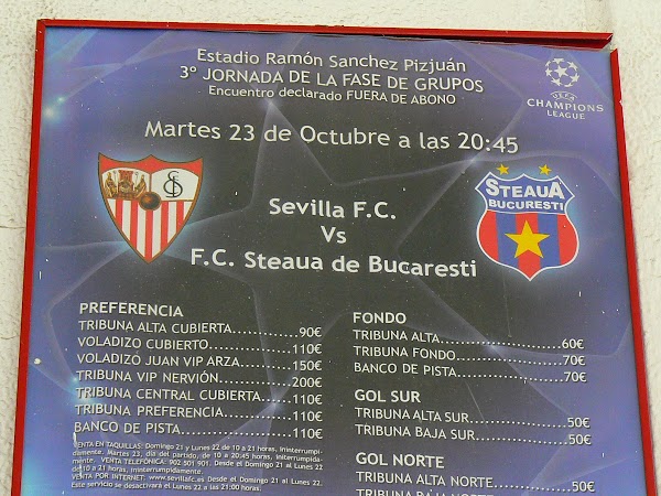 Imagini Spania: meciul Steaua - FC Sevilla