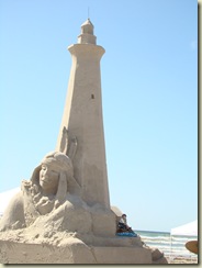 Light House And Indiana Sculptuer Mustang Island