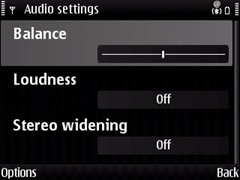 Audio settings on Nokia E71 