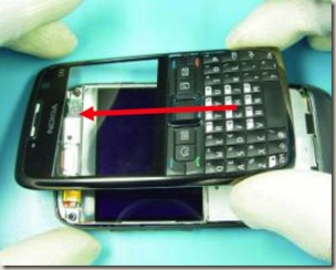 Removing the cover of E71 phone