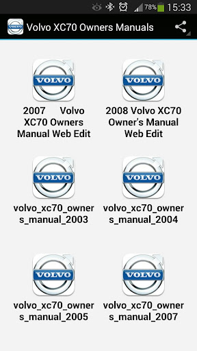 Volvo XC70 Owners Manuals