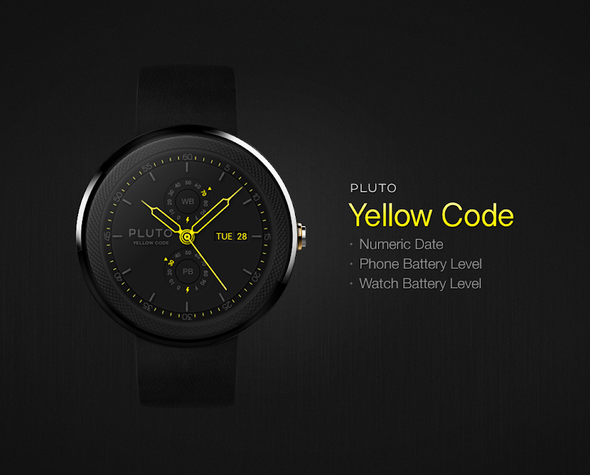 Yellow Code watchface by Pluto Screen 2
