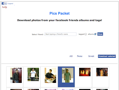 Facebook app - pics packet
