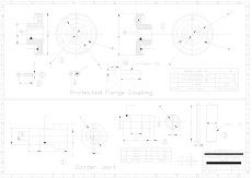 Third Year Mechanical Engineering AutoCAD drawing - Cotter Joint & Protected Flange Coupling Details