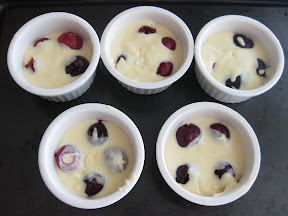 overhead photo of Cherry Clafoutis ready to be baked