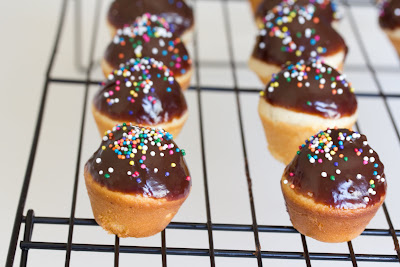 close-up photo of two mini doughnut muffins