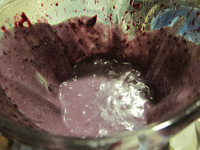 photo of the ice cream base in a blender
