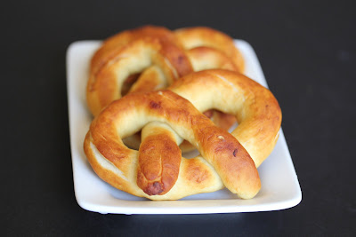 close-up photo of soft pretzels