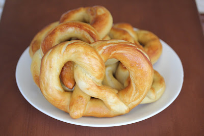pretzels on a plate.