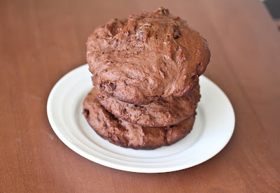 photo of a stack of chocolate muffin tops
