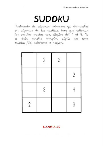 Resultado de imagen de sudokus para niños