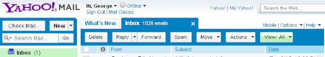 Updated interface in Yahoo! mail