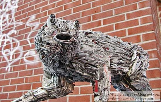 Sculptures made from Newspapers by Nick Geogiou (6)