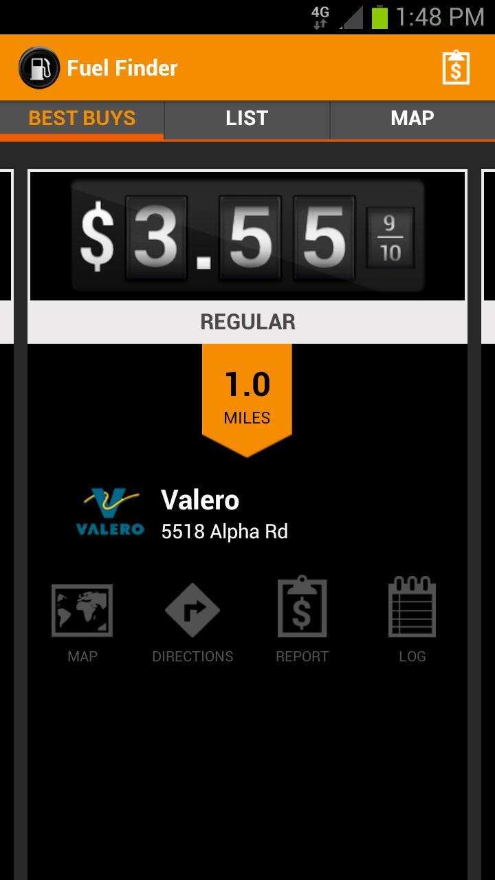 Fuel Finder Screen 1